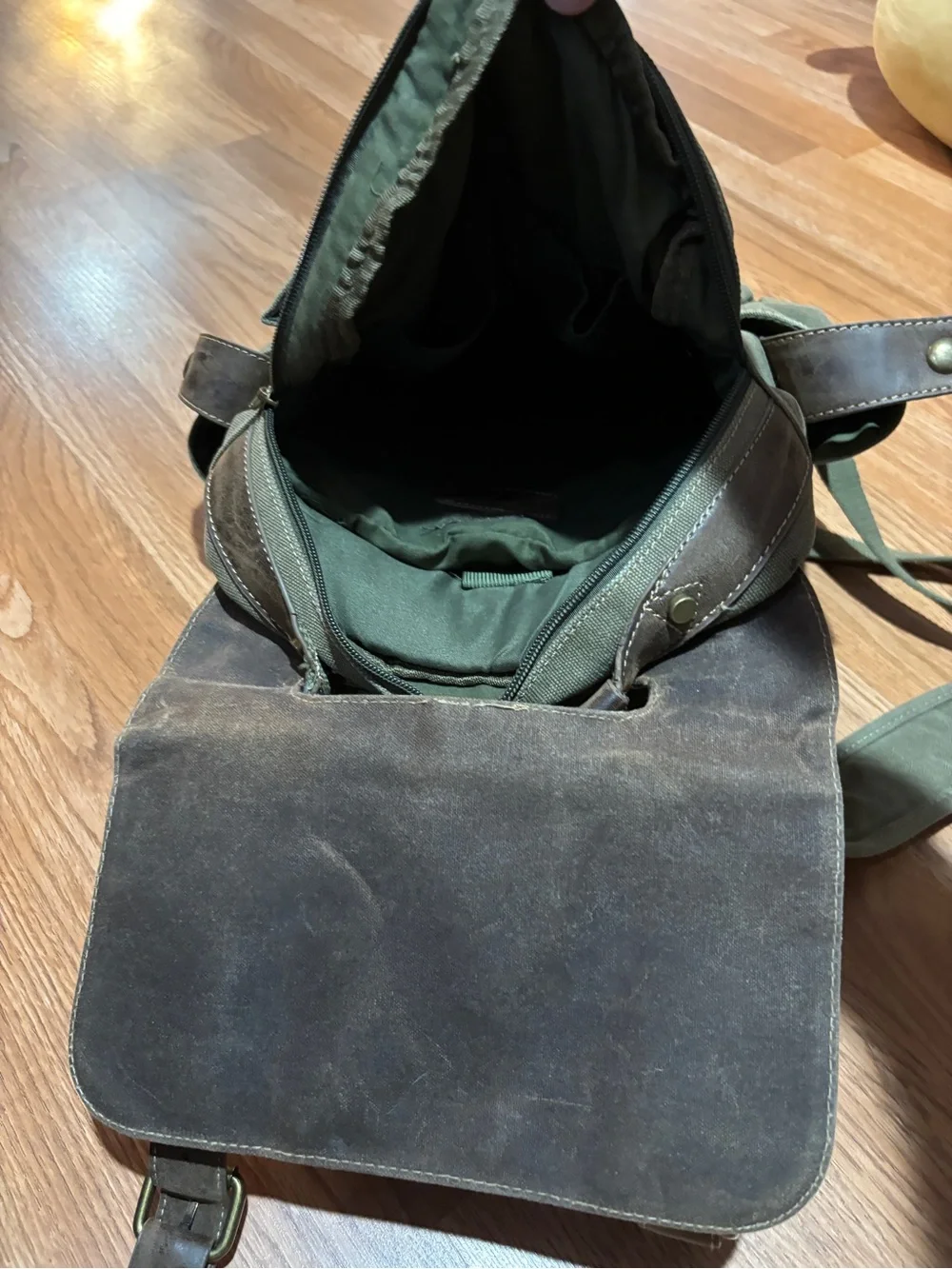 Cargoit canvas backpack army green/brown